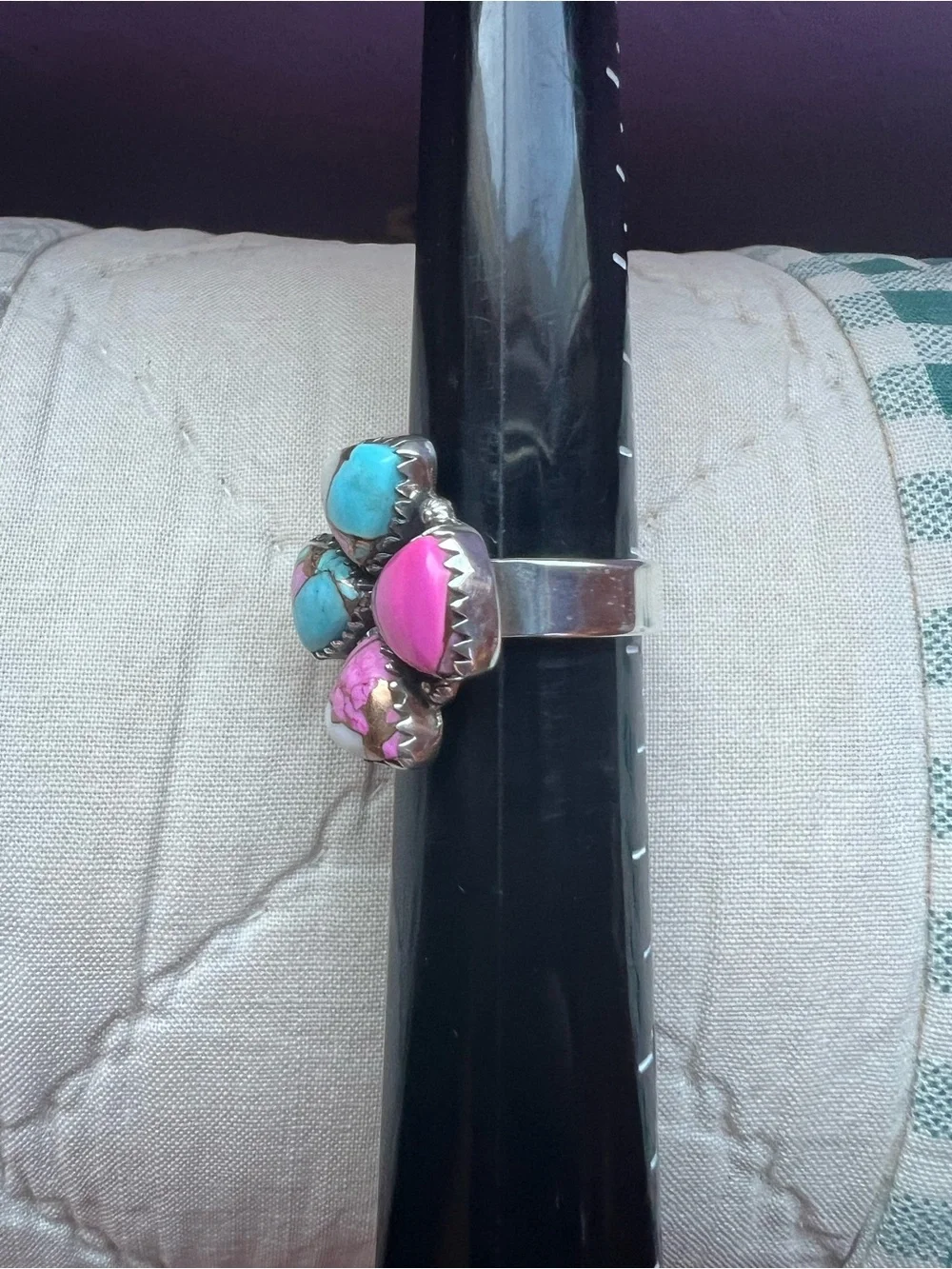 Sterling southwestern cotton candy ring